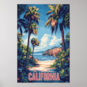 Schöne California USA Illustration Travel Poster