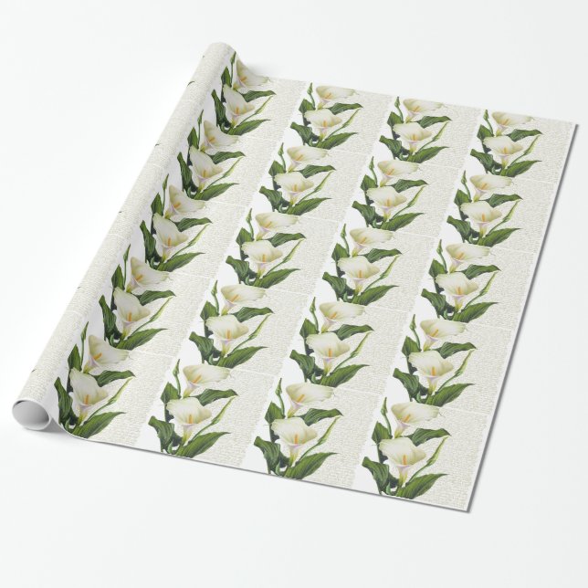 Schöne Calla-Lilien Geschenkpapier (Ungerollt)