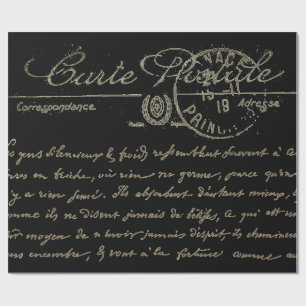 Schöne Carte Postale Französische Schrift   Geschenkpapier