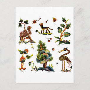 Schöne Castlemaine-Jacobean-Stickerei Postkarte