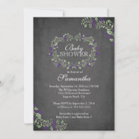 Schöne Chalkboard Floral Frame Baby Dusche