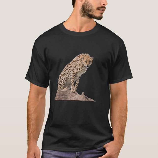 Schöne Cheetah Schönes Cat Foto T-Shirt (Vorderseite)