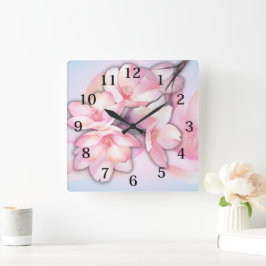 Schöne Cherry Blossom Acrylmauer Quadratische Wanduhr