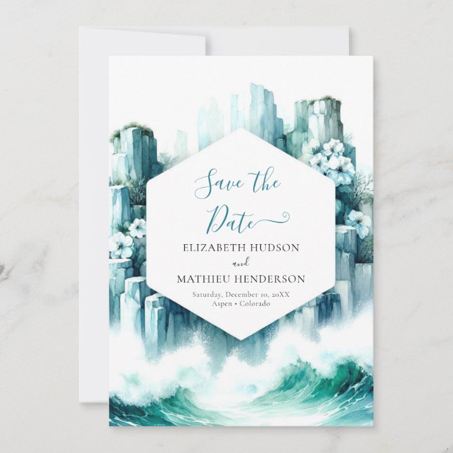 Schöne Chic-Hochzeit Save The Date (Vorderseite)