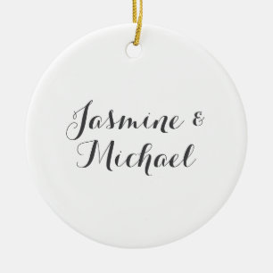 Schöne Chic Kalligrafie Paar Namen Keramik Ornament