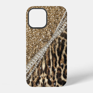 Schöne Chic Mädchen Leoparden Druck Gold Glitter iPhone 12 Hülle