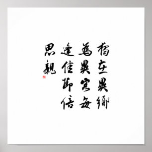 Schöne Chinesische Kalligrafie - verpassen Sie mei Poster
