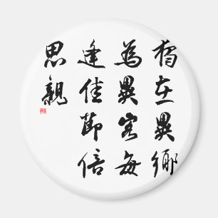 Schöne chinesische Kalligraphie - verfehlen Sie Magnet