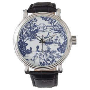 Schöne chinesische Landschaft Pagoda Armbanduhr