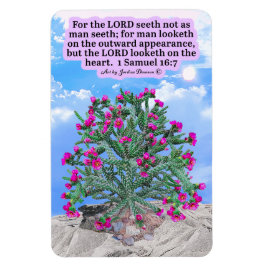 Schöne Cholla Kaktus-Schrift 1 Samuel 16:7 Magnet