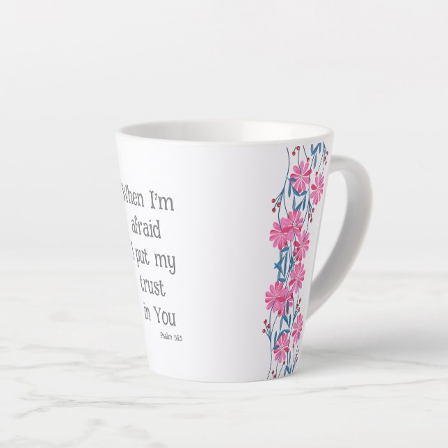 Schöne Christliche Bibelverse Psalm 56:3 Blumenstr Milchtasse (Rechte Ecke)