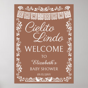 Schöne Cielito Lindo-Baby-Shower-Terrakotta-Willko Poster