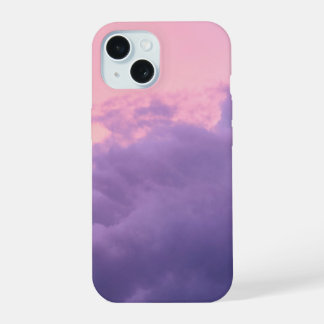 Schöne Cloud-Handyhülle (Pink/Lila) iPhone 15 Hülle