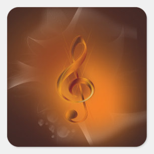 Schöne, cool leuchtende Kaminfarben wirken Musik Quadratischer Aufkleber