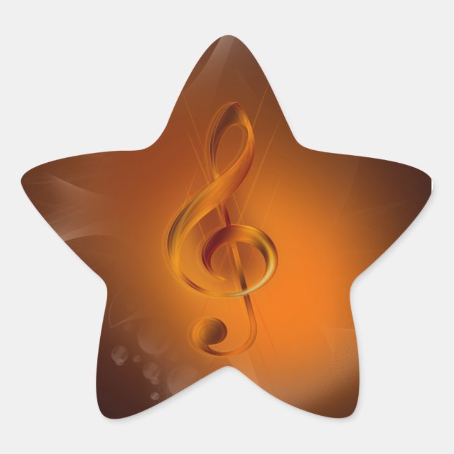 Schöne, cool leuchtende Kaminfarben wirken Musik Stern-Aufkleber (Vorderseite)