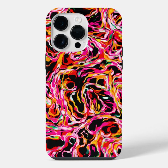 Schöne Coole Bunte Funky iPhone 14 Pro Max Hülle (Rückseite)