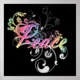 Schöne coole Friedensworte farbenfrohe Wirbel Poster