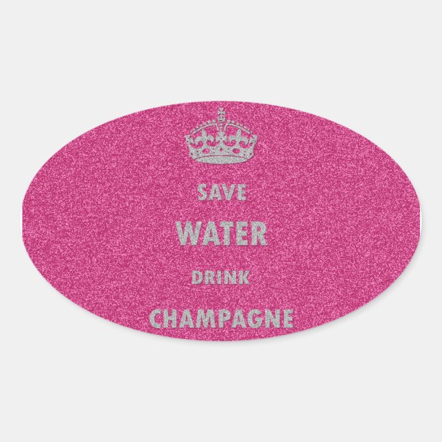 Schöne coole, gürmisch gerettet Wasser trinken Cha Ovaler Aufkleber (Vorderseite)
