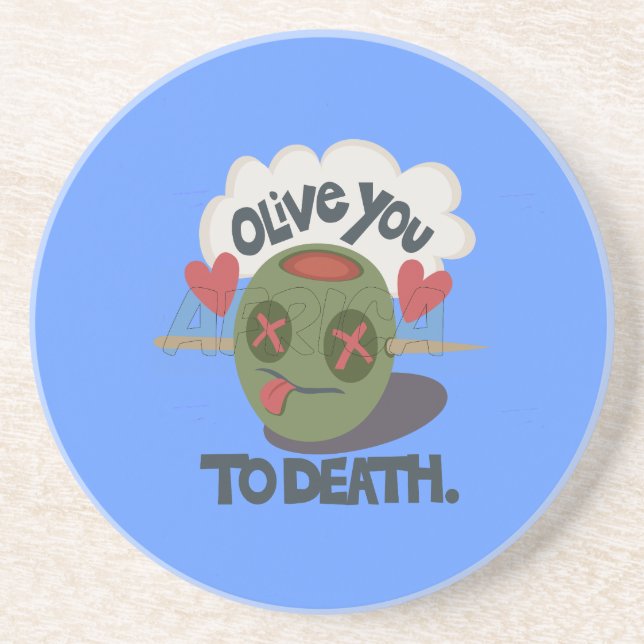 Schöne Coole I Liebe Afrika Kunst Sandstein Untersetzer (Vorne)