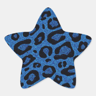 Schöne coole Leopardenhaut-Glitzer-Effekte Stern-Aufkleber