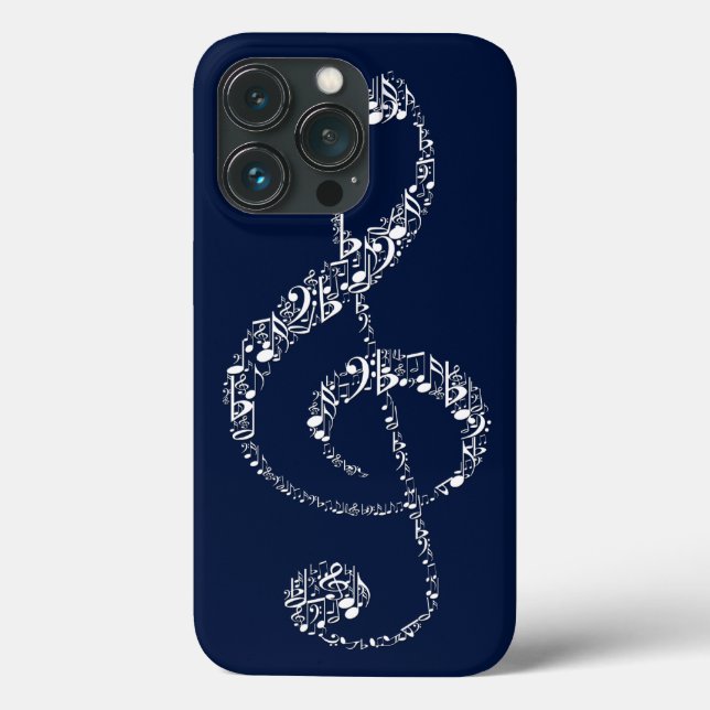 Schöne, coole weiße Musiknoten Case-Mate iPhone Hülle (Rückseite)