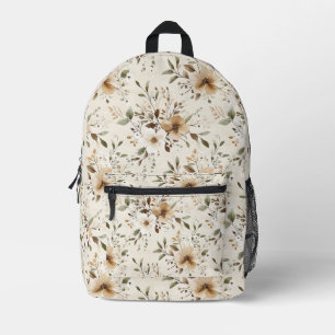 Schöne cremeweiße Blüten Bedruckter Rucksack