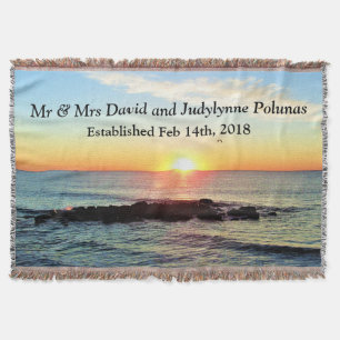 SCHÖNE CUSTOM SONNENREISE FOTO WEDING BLANKET DECKE