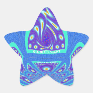Schöne cyanblaue Kaleidoskop-Vektorgrafikdesign Stern-Aufkleber
