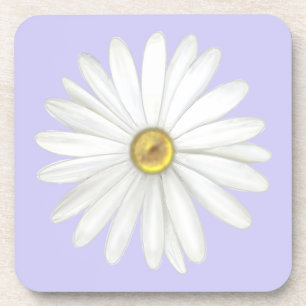 Schöne Daisy Blume auf Light Periwinkle Getränkeuntersetzer