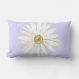 Schöne Daisy Blume auf Light Periwinkle Lendenkissen