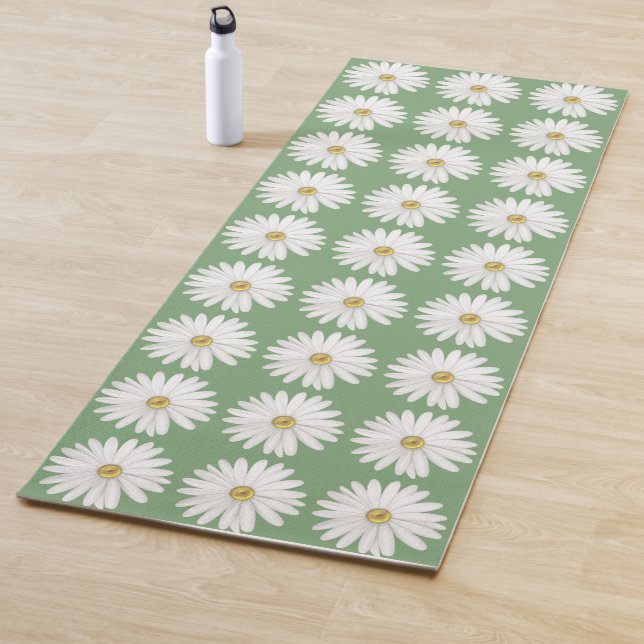Schöne Daisy-Blume auf Olive Green Yogamatte (Beispiel)