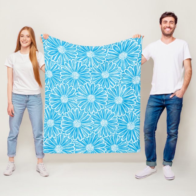 Schöne Daisy-Blume, Halftone Illustration Fleecedecke (Beispiel)