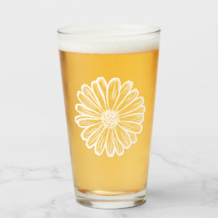 Schöne Daisy-Blume, Halftone Illustration Glas