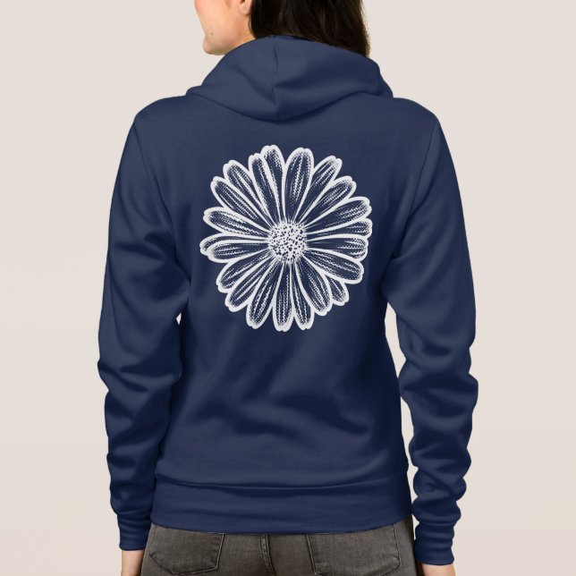 Schöne Daisy-Blume, Halftone Illustration Hoodie (Rückseite)