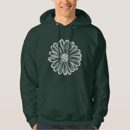 Schöne Daisy-Blume, Halftone Illustration Hoodie