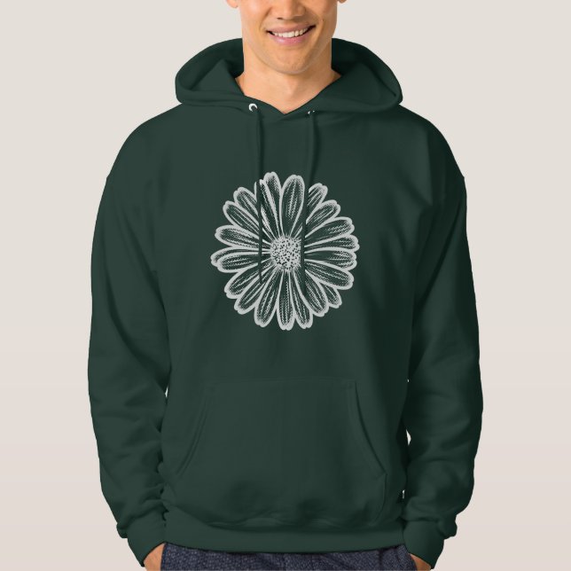 Schöne Daisy-Blume, Halftone Illustration Hoodie (Vorderseite)
