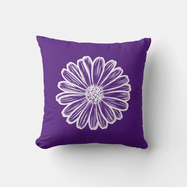 Schöne Daisy-Blume, Halftone Illustration Kissen (Vorderseite)