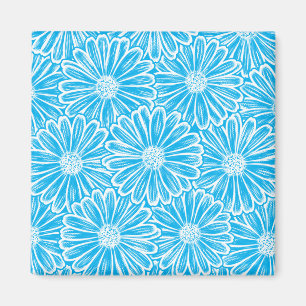 Schöne Daisy-Blume, Halftone Illustration Magnet