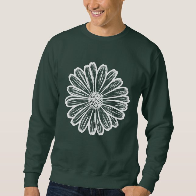 Schöne Daisy-Blume, Halftone Illustration Sweatshirt (Vorderseite)