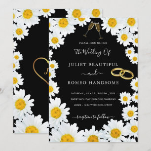 Schöne Daisy Blume Liebe Hochzeit Einladung