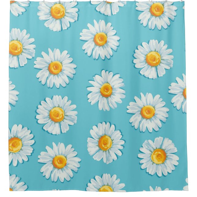 Schöne daisy Blume nahtlos Muster Duschvorhang (Vorderseite)