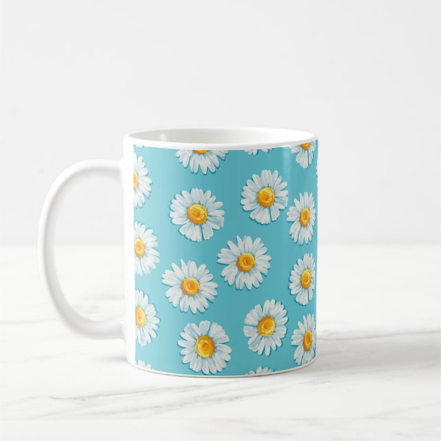 Schöne daisy Blume nahtlos Muster Kaffeetasse (Links)