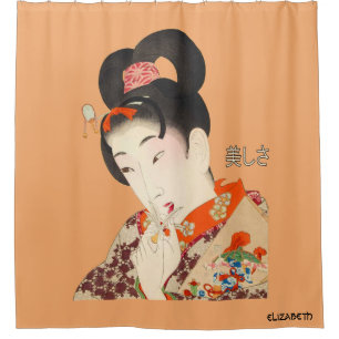 Schöne Dame Japanese Print 4 Toyohara Chikanobu Duschvorhang