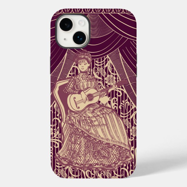 Schöne Dame mit Gitarre Case-Mate iPhone 14 Plus Hülle (Rückseite)