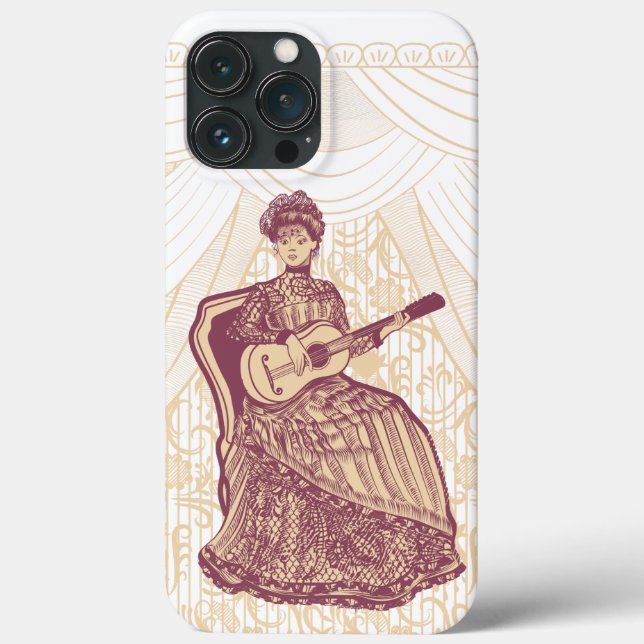 Schöne Dame mit Gitarre Case-Mate iPhone Hülle (Rückseite)