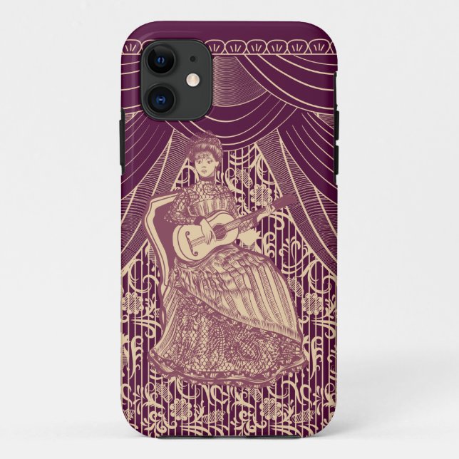 Schöne Dame mit Gitarre Case-Mate iPhone Hülle (Rückseite)