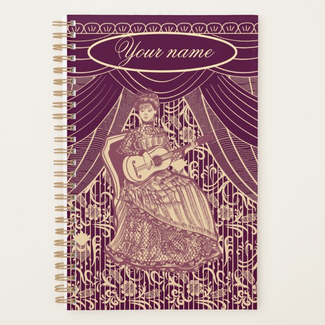 Schöne Dame mit Gitarre Planer (Vorderseite)