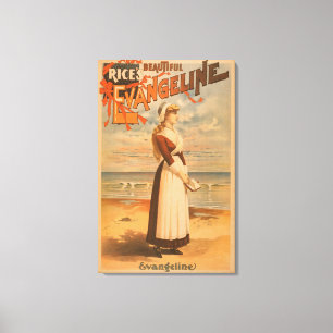 Schöne das Evangeline des Reises Frau in Ozean Leinwanddruck
