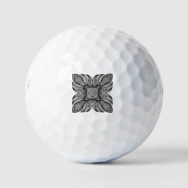 Schöne Dekoration Square Doodle Golfball (Vorderseite)