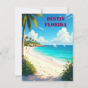 Schöne Destin Florida Sonnenuntergangsstrand  Postkarte